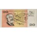 AUSTRALIA 1967 . TWENTY 20 DOLLARS BANKNOTE . COOMBS / RANDALL . FIRST PREFIX